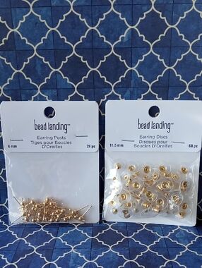 Bead Landing Earring Posts & Discs